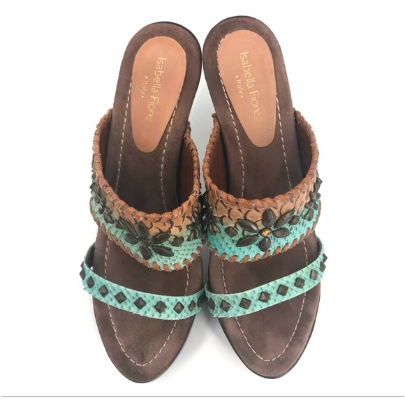 ISABELLA FIORE Size 10 Aztec Slip On Heels EUC - Picture 5 of 9